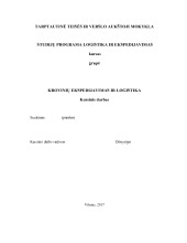 Transportas Lietuvoje Krovinių ekspedijavimas ir logistika mokslobaze lt