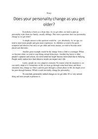 does your personality change as you get older essay