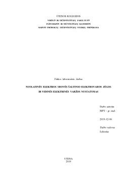 Nuolatinės Elektros Srovės Saltinio Elektrovaros Jėgos Ir Vidinės Elektrinės Varzos Nustatymas Mokslobaze Lt