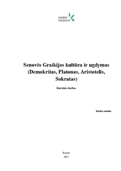 Senovės Graikijos Kultura Ir Ugdymas Demokritas Platonas Aristotelis Sokratas Mokslobaze Lt