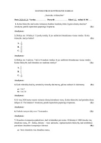 Matematikos Kontrolinis Darbas: Statistika Ir Tikimybės - Mokslobaze.lt