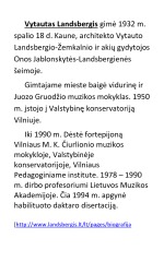 dr. Algimantas Lebionka: Apipjaustyta V.Landsbergio biografija ir