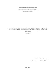 Informacinių Bei Komunikacinių Technologijų Taikymas švietime ...