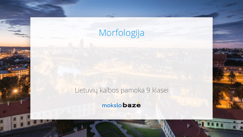 Morfologija - Pamokos - Mokslobaze.lt